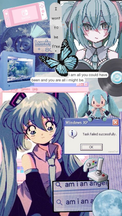 miku!!! #hatsunemiku #miku #webcore #internetcore #projectsekai Hatsune Miku Nails Ideas, Miku Computer Wallpaper, Miku Webcore, Miku Wallpaper Aesthetic, Webcore Aesthetic Wallpaper, Internetcore Aesthetic, Webcore Wallpapers, Internet Core, My Soul Is Tired