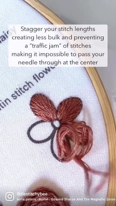 Level 1 Stitch Sampler: Unleash Your Creativity with the Satin Stitch Flower! Learning Embroidery, Satin Stitch Flower, Satin Stitch Embroidery, Embroider Ideas, Birds Embroidery Designs, Embroidery Lessons, Stitch Sampler, Hand Embroidery Kits, Diy Embroidery Designs