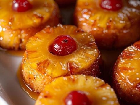 Lobster Cream Sauce, Mini Pineapple Upside Down Cakes, Pineapple Rings, Cream Sauce Recipes, Boxed Cake, Pineapple Slices, Garlic Butter Sauce, Canned Pineapple, Pineapple Upside