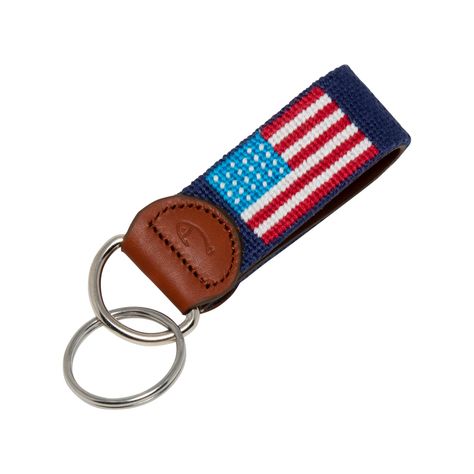 PRICES MAY VARY. Hand-stitched needlepoint keychain Backed with full grain leather to ensure durability Available in a variety of designs and colors Measurements: 3.00" (wide) x 1.00" (tall), 1.25" Key Ring Included Excellent gift idea Introducing the American Flag Needlepoint Keychain, an impeccable symbol of patriotism and adventure, meticulously crafted by Huck Venture. Designed to embody the adventurous spirit and enduring quality that our brand represents, this keychain is not only a practi Needlepoint Keychain, Needlepoint Key Fob, Patriotic Accessories, Preppy Gifts, Keychain Handmade, Needlepoint Patterns, Car Keychain, Happy Memories, Diy Creative