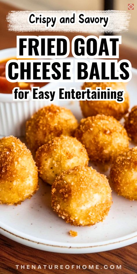 Elevate your appetizers with these fried goat cheese balls! A crispy, golden crust and a creamy, cheesy center make them a perfect carnivore-friendly recipe. Low-carb and easy to make, they’re a hit at any gathering. Save this pin for later! Snacks With Goat Cheese, Baked Goat Cheese Balls, Goat Cheese Ball, Fried Goat Cheese Balls, Goat Cheese Balls, Fried Goat Cheese, Baked Goat Cheese, Asiago Cheese, Cheese Snacks