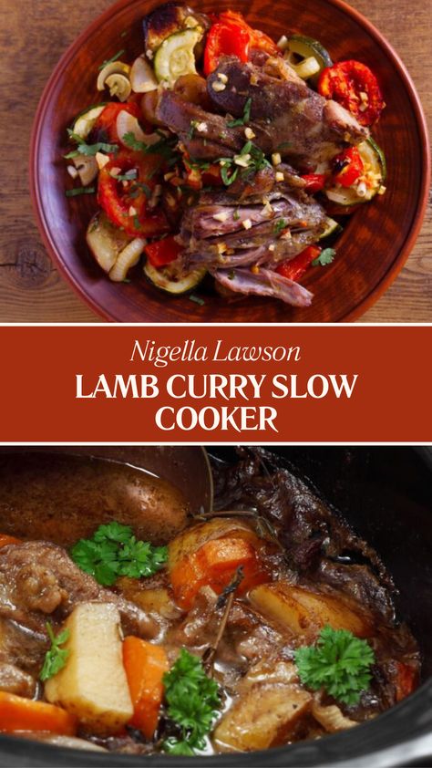 Hairy Bikers Lamb Curry Slow Cooker Slow Cooked Lamb Curry, Curry Lamb Recipes, Curry Slow Cooker, Lamb Stock, Lamb Curry Recipes, Nigella Lawson Recipes, Slow Cooker Lamb, Lamb Leg, Lamb Curry