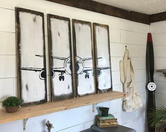 Airplane Nursery Decor, Travel Theme Decor, Home Decoration Diy, Aviation Decor, Airplane Nursery, Airplane Decor, Privacy Fence Designs, Airplane Art, Pilot Gifts