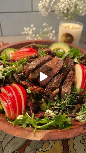 Salad Base, Sear Steak, Peach Burrata, Salad Arugula, Healthy Summer Dinner, Honeycrisp Apple, Champagne Vinaigrette, Sliced Avocado, Harvest Salad