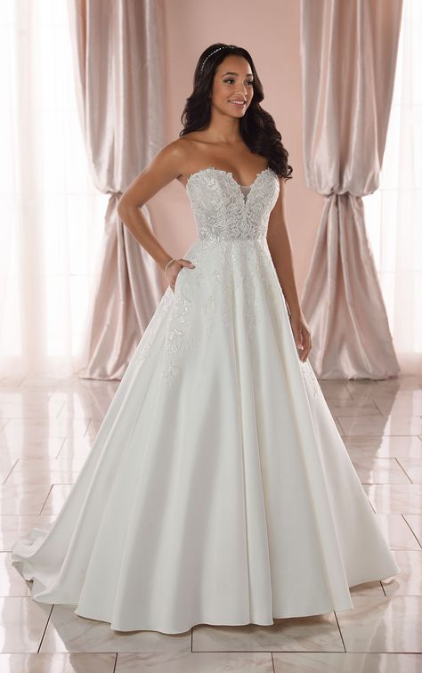 Strapless Structured Ballgown with Pockets - Stella York Wedding Dresses Stella York Bridal, Debutante Dresses, Stella York Wedding Dress, Deb Dresses, Wedding Dress With Pockets, Stella York, Affordable Wedding Dresses, Wedding Dresses Strapless, Princess Wedding Dresses