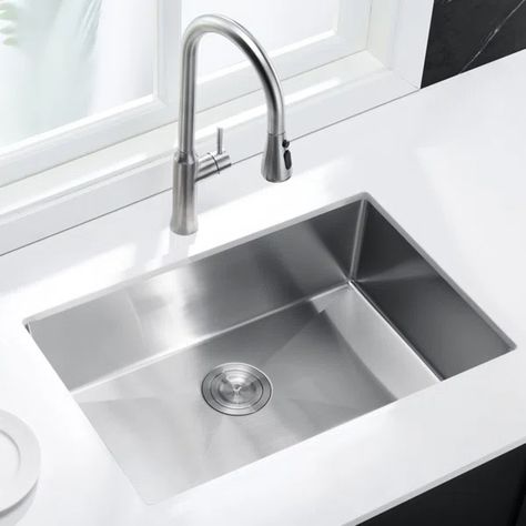 Undermount Single Bowl Kitchen Sink with 16 Gauge 304 Stainless Steel Satin Finish Bowl Kitchen Sink, Outdoor Kitchen Grill, Single Bowl Kitchen Sink, Undermount Kitchen Sinks, Kitchen Sale, Kitchen Sink Faucets, Kitchen Fixtures, Pergola Shade, Cabinet Lighting