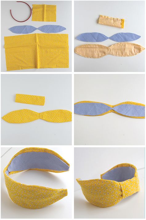 Bow headband tutorial Headband Diy, Headband Tutorial, Costura Diy, Head Pieces, Cute Headbands, Diy Hat, Head Bands, Diy Headband, Turban Headbands