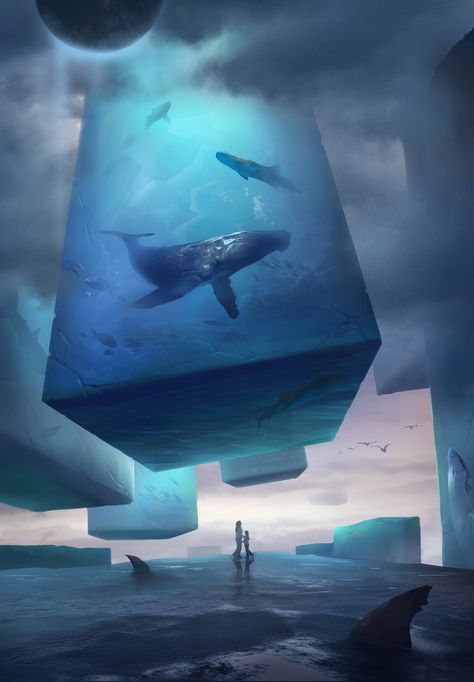 ArtStation - "the dream of the sea"—Liu Cixin, D.L.Y Wang Fantasy Places, Matte Painting, Fantasy Art Landscapes, Fantasy Concept Art, Arte Fantasy, Art And Illustration, 판타지 아트, Environment Concept Art, Fantasy Inspiration