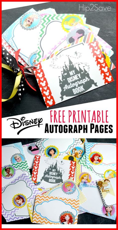 Is your family planning a nice vacation to Disneyland or Disney World? Grab these free printable Disney character autograph pages (Perfect for Upcoming Disney Trip). Autograph Book Disney, Scrapbook Disney, Autograph Book, Disney Free, Disney Printables, Family Disney Trip, Disney Paris, Disneyland Vacation, Disney Trip Planning