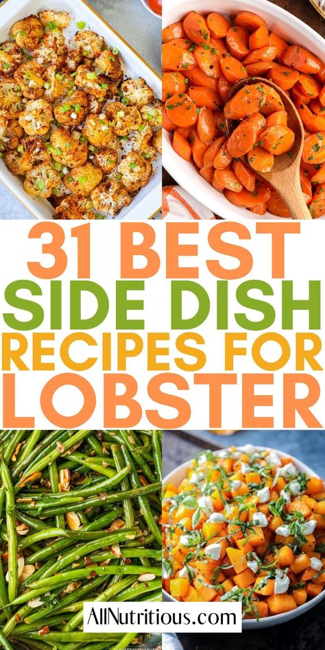 If you are looking for the most delicious sides for your next lobster dinner look no further than these incredible sides for lobster. These easy lobster sides are so yummy every member of your family will be going back for seconds. Lobster Roll Side Dish, Sides For Lobster Dinner, Sides For Steak And Lobster Dinner, Lobster Sides Ideas, Lobster Tail Sides, Lobster Dishes Ideas, Lobster Meals Dinners, Steak And Lobster Dinner Sides, Sides For Lobster Tail