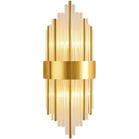 HJXDtech Modern 2-Lights Crystal Wall Light, E14 LED Wall Lamp Stainless Steel Sconce Light for Bedside Living Room (Gold) : Amazon.co.uk: Lighting Copper Background, Crystal Bedroom, Bedside Wall Lamp, Crystal Wall Lighting, Lamp Art, Crystal Power, Living Room Background, Lighting Wall, Simple Living Room