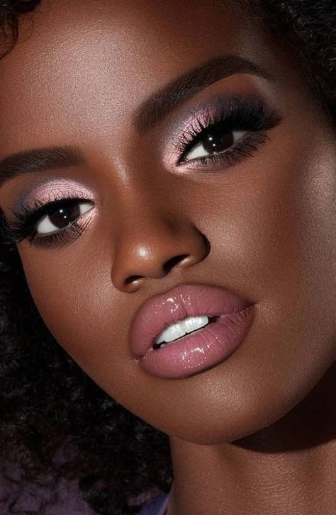 Eyeshadow Looks For Brown Eyes Makeup For Black Skin, Evening Makeup, Lips Shades, Dark Skin Makeup, Makeup For Black Women, Smokey Eye Makeup, Prom Makeup, Glam Makeup, Eyeshadow Looks