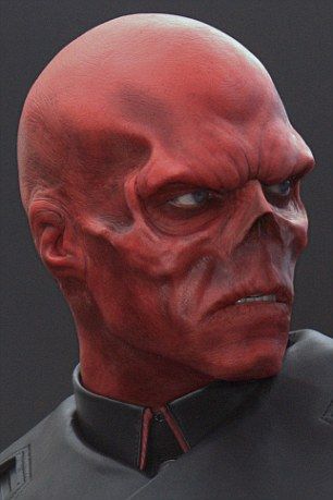 Mr Damon's goal is to look like Marvel character Red Skull, portrayed on screen by Hugo Weaving as Red Skull. Red Skull Marvel, Hugo Weaving, Red Face, Facial Tattoos, Iron Man Tony Stark, Red Skull, Skull Face, Marvel Villains, Mens Cuts