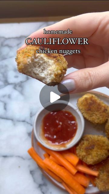 Taesha Butler on Instagram: "✨Cauliflower Chicken Nuggets✨ were a reader request and now MY go-to homemade nugget recipe. These are so simple but SO tasty! The perfect family-friendly veggie-loaded recipe!

🔗 get the recipe link DMed to you by commenting CHICKEN NUGGETS + be sure to follow @thenaturalnurturer for all the creative ways to eat more veggies. ❤️

#veggieloaded #cauliflower #homemadechickennuggets #eatmoreveggies #veggierecipesforkids #dairyfree #easyrecipes #protein #proteinideas #kidfriendly #chickenrecipes #chickennuggets" Chicken Nuggets For Kids, Cauliflower Chicken, Eat More Veggies, Homemade Chicken Nuggets, Nuggets Recipe, More Veggies, Kids Food, Perfect Family, Chicken Nuggets