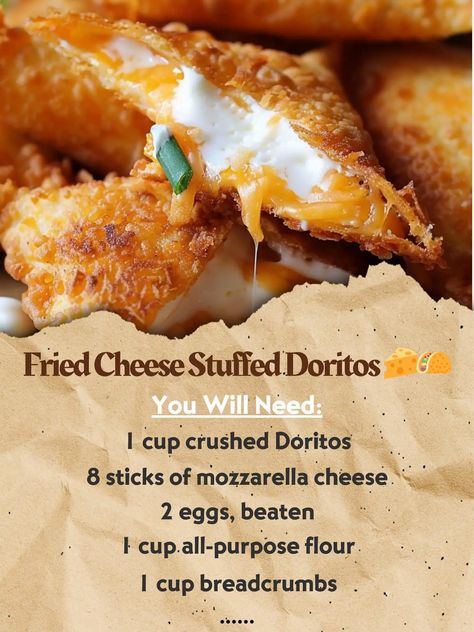 Fried Cheese Stuffed Doritos  | Gallery posted by Melanin Monday | Lemon8 Cheese Sticks Recipe, Squash Boats, Baby Bella Mushrooms, Fried Cheese, Cheese Sticks, Cheese Stuffed, Kids Menu, Cheese Fries, Fried Food