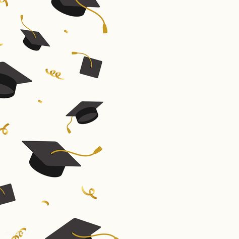 Graduation background with mortar boards vector | free image by rawpixel.com / NingZk V. Graduation Background, Frame School, Graduation Wallpaper, Graduation Hats, Graduation Images, Graduation Scrapbook, Graduation Printables, Graduation Frame, Graduation Party Invitations Templates