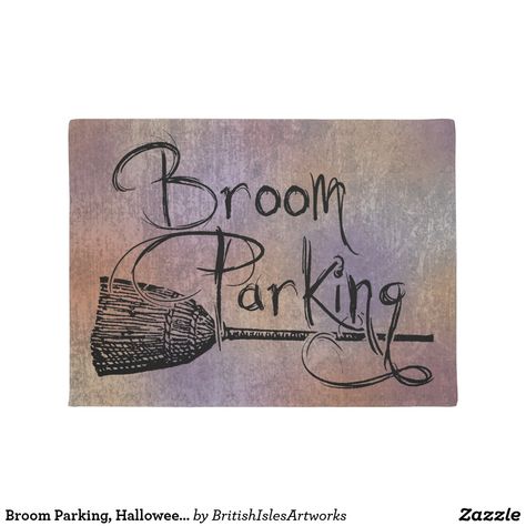 Broom Parking, Halloween Witch Sign, Fall Autumn Doormat Broom Parking, Halloween Doormat, Science Puns, Witch Signs, Funny Home Decor, Halloween Door Mat, Closing Gift, Parking Signs, Witch Halloween