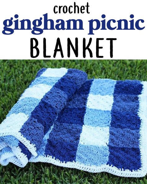 Gingham Picnic Blanket, Crochet Patterns For Summer, Crochet Gingham, Corner To Corner Crochet Pattern, Gingham Picnic, Crochet C2c Pattern, C2c Crochet Pattern Free, Plaid Crochet, Corner Crochet