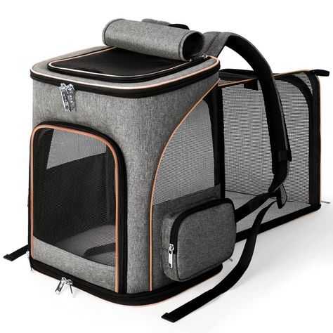 Lekesky Cat Carrier Backpack Expandable Airline Approved Pet Dog Backpack Carrier, Grey Cat Carrier Backpack, Dog Backpack Carrier, Pet Carrier Backpack, Cat Backpack Carrier, Pet Backpack Carrier, Pet Backpack, Dog Backpack, Cat Backpack, Cat Bag