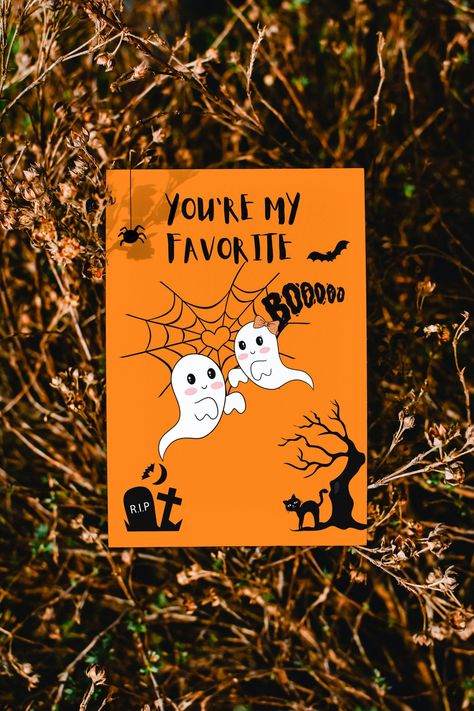 Halloween Diy For Boyfriend, Halloween Card Ideas For Boyfriend, Cute Halloween Notes For Boyfriend, Spooky Cards For Boyfriend, Halloween Love Letter, Halloween Card For Boyfriend, Halloween Anniversary Ideas, Spooky Valentines, Spooky Letters