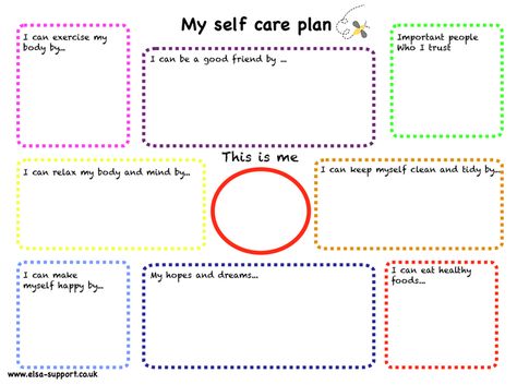 My Self Care Plan, Self Care Plan, Self Care Worksheets, Self Esteem Activities, Youth Work, School Social Work, Counseling Activities, Child Therapy, Counseling Resources