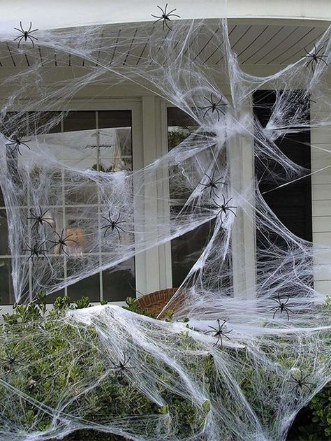 1/3/5/10Pcs Halloween Decorations Artificial Spider Web Super Stretch Cobwebs With Fake Spiders Scary Party Scene Decor Horror House Props Fall AutumnI discovered amazing products on SHEIN.com, come check them out! Halloween Decor Diy Indoor, Pelottava Halloween, Spider Web Halloween Decorations, Fake Spider, Spider Web Decoration, Halloween Spider Decorations, Spiders Scary, Yard Haunt, Scary Halloween Decorations