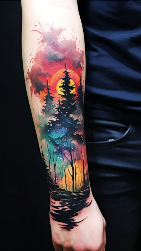 Immerse yourself in the vivid beauty of nature with our breathtaking forearm tattoo, capturing the essence of a colorful forest scene! 🎨✨ Join our Telegram channel for an array of vibrant designs that celebrate the diverse hues of the woodland. 📲🌳 Subscribe now and let your ink radiate the serenity of nature's palette on your forearm canvas! #ColorfulNatureTattoo #VividInkExpressions #Tattoo #TattooIdeas #ForestTattoo Forest Tattoo Sleeve, Cool Nature, Optical Illusion Tattoo, Forest Tattoos, Sketch Tattoo Design, Sleeve Tattoos For Women, Unique Tattoo, Nature Tattoos, Telegram Channel