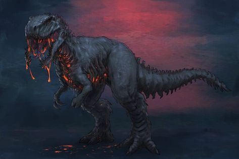 Zombie Dinosaur, Trex Skeleton, Monster Inspiration, Dinosaur Monster, Zombie Monster, Monster 2, Creatures Art, Monster Illustration, Cool Monsters