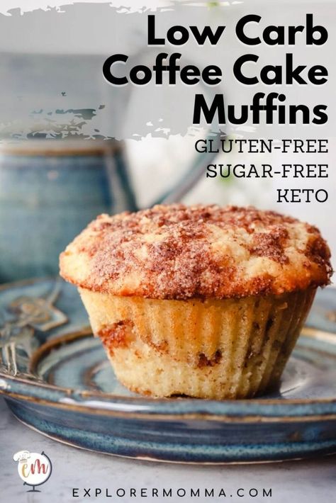 Low Carb Coffee Cake, Keto Coffee Cake, Low Carb Coffee, Keto Cinnamon, Coffee Cake Muffins, Postre Keto, Low Carb Muffins, Cake Muffins, Keto Coffee