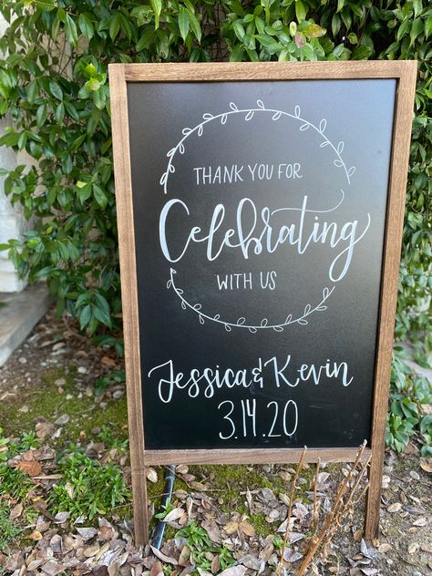 Wedding Chalkboard Ideas, Wedding Chalkboard Signs, Chalkboard Decor, Thank You Sign, Wedding Guest Book Sign, Chalkboard Wedding, Wedding Decor Inspiration, Ceremony Decor, Guest Book Sign