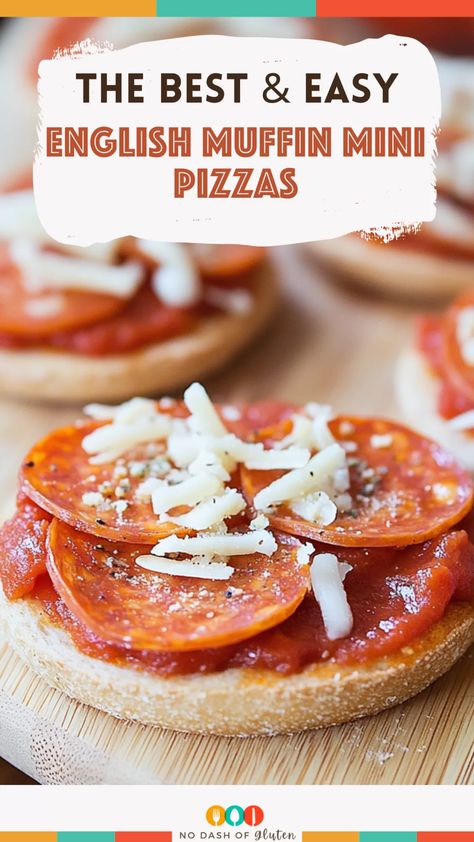 English Muffin Mini Pizzas Pizza On English Muffin, Pesto Pizza Sauce, Best Spaghetti Recipe, English Muffin Pizza, Gluten Free Travel, Easy English, Classic Pizza, Crowd Pleasing Appetizers, Dessert Smoothie