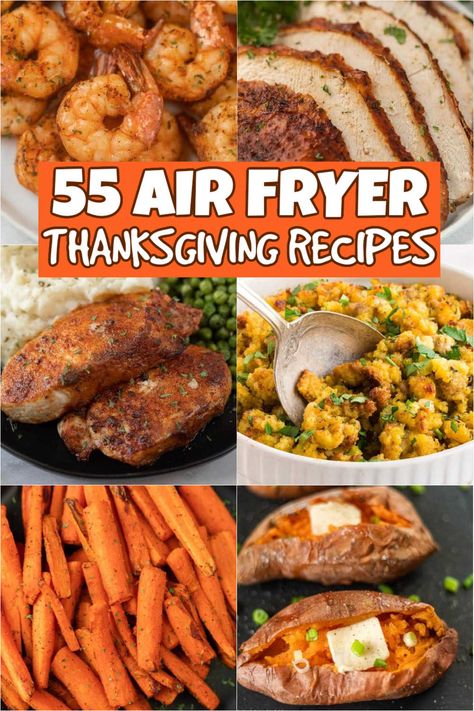 55 Best Air Fryer Thanksgiving Recipes - Eating on a Dime Thanksgiving Side Recipes, Air Fryer Thanksgiving, Air Fryer Turkey Recipes, Chicken Dinner For Two, Thanksgiving Dinner For Two, Holiday Recipes Thanksgiving, Easy Thanksgiving Recipes, Turkey Recipes Thanksgiving, Best Air Fryers