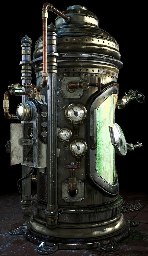 (°!°) WTF...  "SteamPunk Chamber" Abandon Laboratory, Steampunk Laboratory, Cryogenic Chamber, Steampunk Workshop, Steampunk Machine, Steampunk Machines, Steampunk Gadgets, Oxygen Tanks, Retro Gadgets