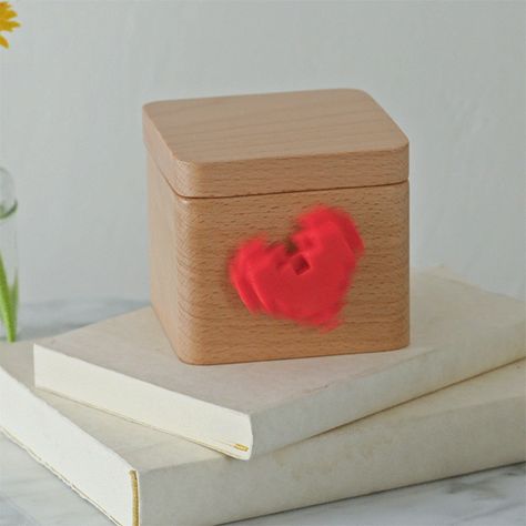 A heart messenger box so they can receive your heartfelt love notes, reminders, or dirty jokes from anywhere in the world! Send a message through the app and the heart on the box will start spinning, letting your S.O. know that there's a surprise message to read. Long Distance Couple Gifts, Sentimental Gifts For Boyfriend, Love From Afar, Friendship Lamps, Unique Gifts For Boyfriend, Swag Ideas, Heart Purple, Romantic Story, Uncommon Goods