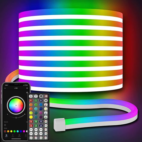 (Click Link Above) Led Neon Rope Lights 32.8Ft, Flexible Neon Strip Lights, Diy Neon Sign, Game Room Lighting, Neon Rope, Neon Lights Bedroom, Star Lights On Ceiling, Fiber Optic Lighting, Star Ceiling, Led Rope