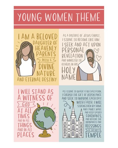 POSTER Printable New Young Women Theme | Etsy Young Women Theme Printable, Lds Young Women Activities, Yw Theme, Young Women Theme, Gifts For Young Women, Yw Activities, Lds Youth, Women Activities, Young Women Activities