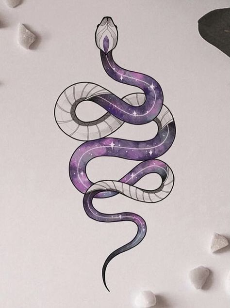 Purple Snake Tattoo, Tattoo Cobra, Wrist Tattoos Girls, Purple Tattoos, Cobra Tattoo, Snake Drawing, Birthday Tattoo, Snake Wallpaper, Snake Tattoo Design