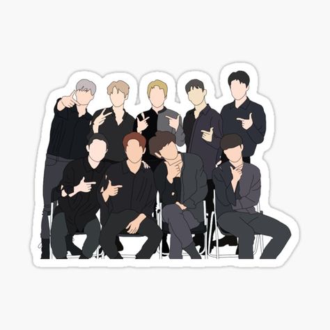 Exo Printable Stickers, Exo Exist, Exo Cartoon, Exo Ot9, Exo Stickers, Funny Laptop Stickers, Stickers Ideas, Preppy Stickers, Exo Art