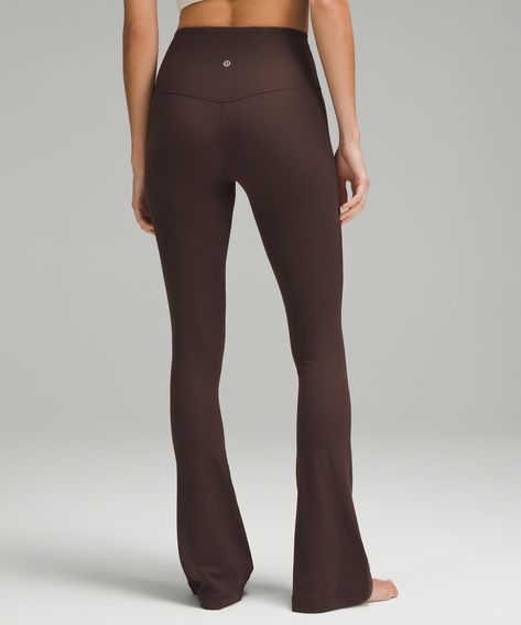 When Feeling Nothing Is Everything. Powered By Nulu Fabric, This Version Of Our Buttery-Soft Lululemon Align Pants Has A Subtle Flare At The Hem. Designed For Yoga And Casual. Hugs Your Body From Waist To Knee:flares Out Subtlety From The Knee To Hem:32" Inseam, Intended To Sit Just Off The Ground For Heights Of 55"-58". Back Drop-In Pocket. This Collections Great For Low-Impact Workouts Like Yoga Or Whenever You Want To Feel Really, Really Comfortable. | lululemon Align™ High-Rise Ribbed Mini-F Lululemon Bell Bottoms, Lululemon Flare Leggings, Lululemon Gifts, Low Rise Leggings, Xmas Wishlist, Clothes Wishlist, Athletic Clothes, Lululemon Align Pant, Flare Pant