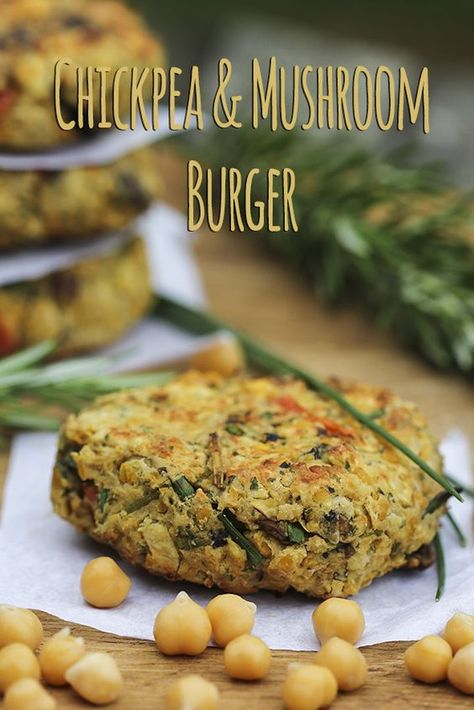 Chickpea & Mushroom Burger (vegan, gluten-free) – Kind Earth Chickpea Mushroom, Vegan Mushroom Burger, Mushroom Burger Recipe, Mushroom Burgers, Mushroom Burger, Vegan Burger, Vegan Burgers, Burger Recipe, God Mat