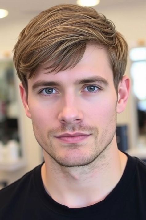 Medium Brown Haircut with Side Part, Modern Men Hairstyle, men haircut Medium Brown Haircut, Haircut With Side Part, Men Hairstyles Medium, Brown Haircut, Side Swept Fringe, Guys Hairstyles, Male Haircuts, Swept Fringe, Young Men Haircuts