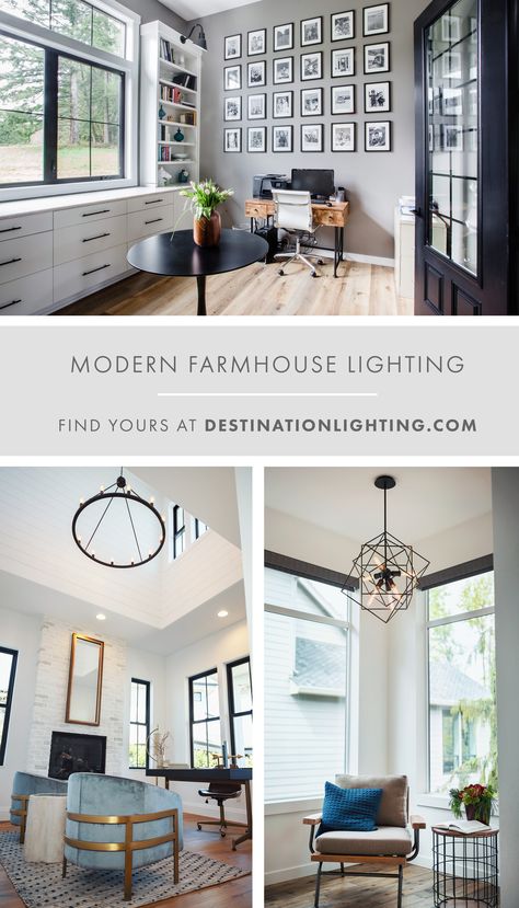 Home Depot Lighting, Lighting For Entryway, Studio Room Ideas, Lighting Farmhouse, Lighting Styles, Modern Farmhouse Lighting, Industrial Shop, Farmhouse Interior Design, Small Bathroom Makeover