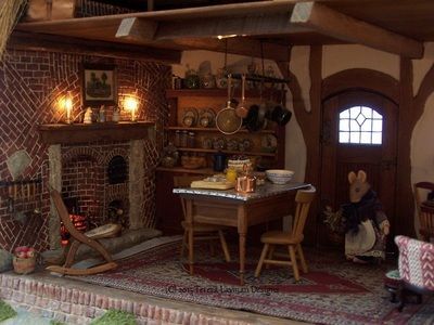 English Cottage - Necessary Wonderfulness English Tudor Cottage, Dollhouse Interior, Cottage Dollhouse, Tudor Cottage, English Tudor, Dolls House Interiors, Dollhouse Kitchen, Miniature Houses, House Kitchen