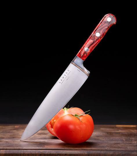 The Lamson Premier chef knife is one of the best American chef knives on the market. We spent several weeks testing ii out in the kitchen for our in-depth review. #kitchenaccessories #kitchencutlery #chefknife #americanmade #cutlery #tomato #knife #knifeobsession #knifeskills #foodprep Camillus Knives, Gerber Knives, Spyderco Knives, Tomato Knife, Great Knife, Buck Knives, Chef Knives, Boning Knife, Kitchen Images