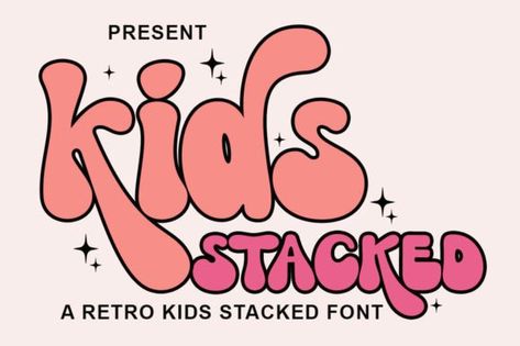 KIDS STACKED Font is a festive and happy typeface that reflects the spirit of the holiday season. With its decorative elements and unique flair, it adds a touch of charm to your designs. Perfect for g... Free Display Fonts, Christmas Font, Fonts Creative, Kid Fonts, Retro Kids, Christmas Fonts, Display Fonts, Gift Labels, Font Generator