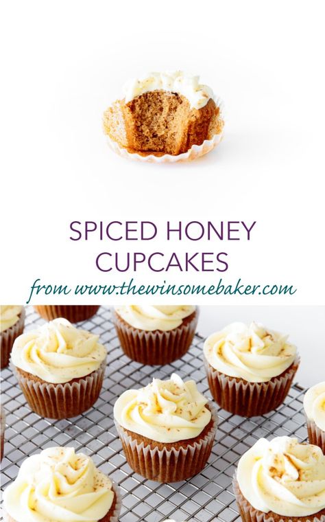 Gourmet Cupcake Recipes, Honey Cupcakes, Honey Dessert, Spiced Honey, Brown Sugar Recipes, Going Back To Work, Unique Cupcakes, Gourmet Cupcakes, Cupcake Flavors