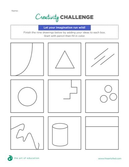 Planning for Substitutes in the Art Room Substitute Art Teacher Ideas, Torrance Test Of Creative Thinking, Finish The Drawing Worksheets, Complete The Drawing, Art Sub Lessons, Imagination Drawing, Art Sub Plans, Elementary Art Rooms, Divergent Thinking