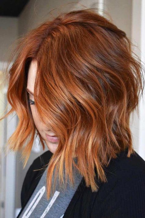 Copper Bob Hair Short, Cute Bob Hairstyles, Stacked Bob Haircut, Bob Haircuts For Women, Curly Bob Hairstyles, Hair Color Balayage, Hair Stuff, Bob Haircuts, Short Bob Hairstyles