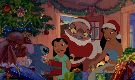 Lilo and Stitch Christmas ^.^ <3 Lilo And Stitch 2002, Lilo Y Stitch, Pound Puppies, Lilo Et Stitch, Cute Christmas Wallpaper, Hidden Mickey, Leo Virgo, Animated Christmas, Old Disney