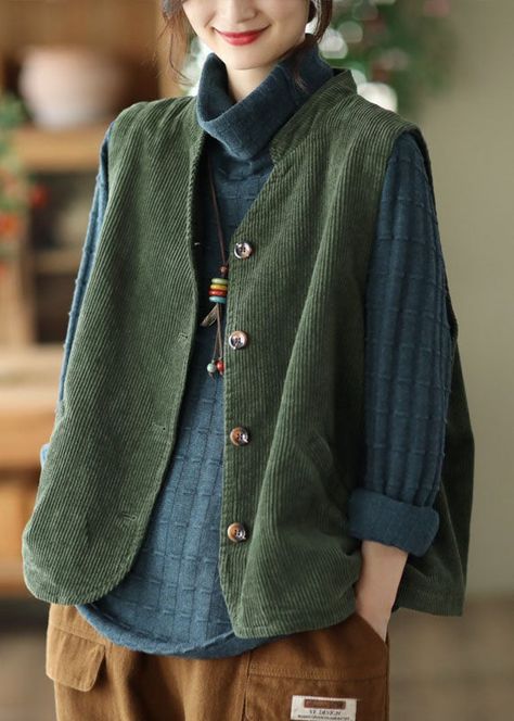 Corduroy Vest, Linen Sleeveless Top, Corduroy Top, Corduroy Coat, Vest Tops, Cotton Vest, Fall Coat, Spring Tops, Tops Fall